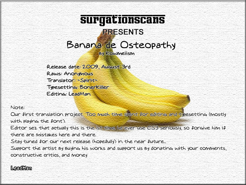 (KOWMEIISM (Kasai Kowmei)) BANANA de OSTEOPATHY (Eng) Cover